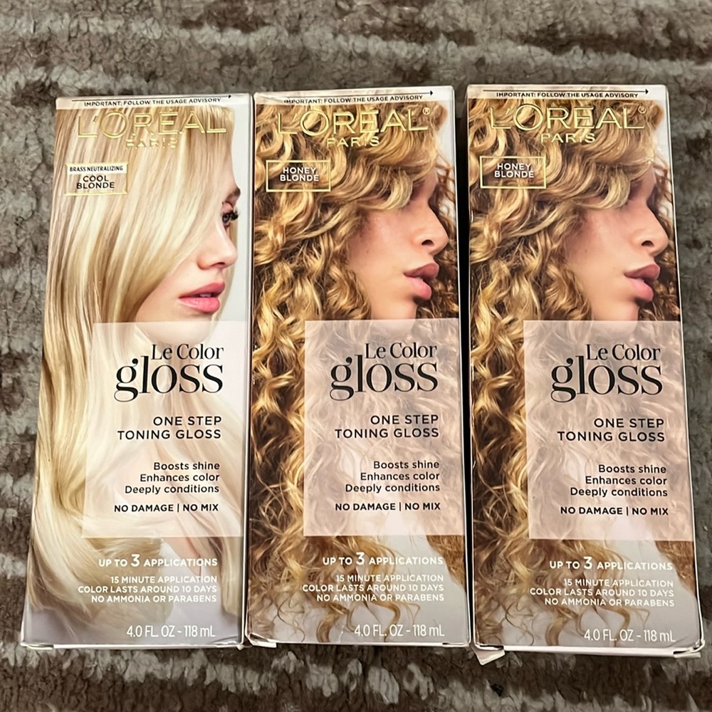 ✨ L’Oréal Paris Le Color Gloss - Honey Blonde & Cool Blonde - 3 Pack Bundle Set